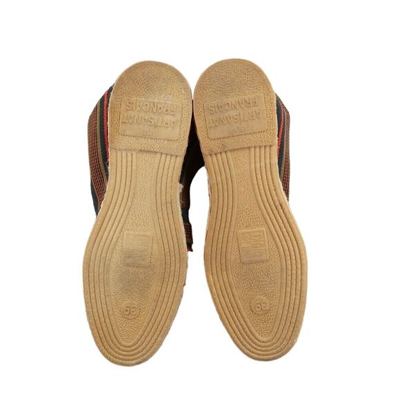 Espadrille Flats Womens 39 Slip On Boho Stripe Fabric Artisanat Francais Loafer - Picture 9 of 12